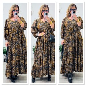 Robe Élégance Longue Fauve