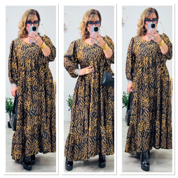 Robe Élégance Longue Fauve