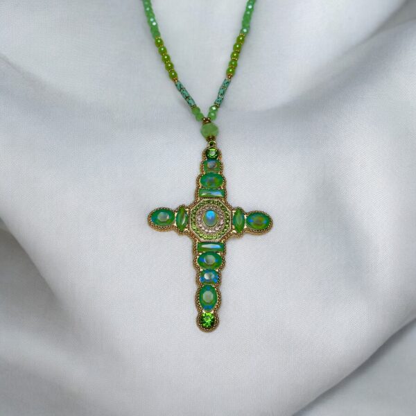 Sautoir Croix Émeraude – Image 2