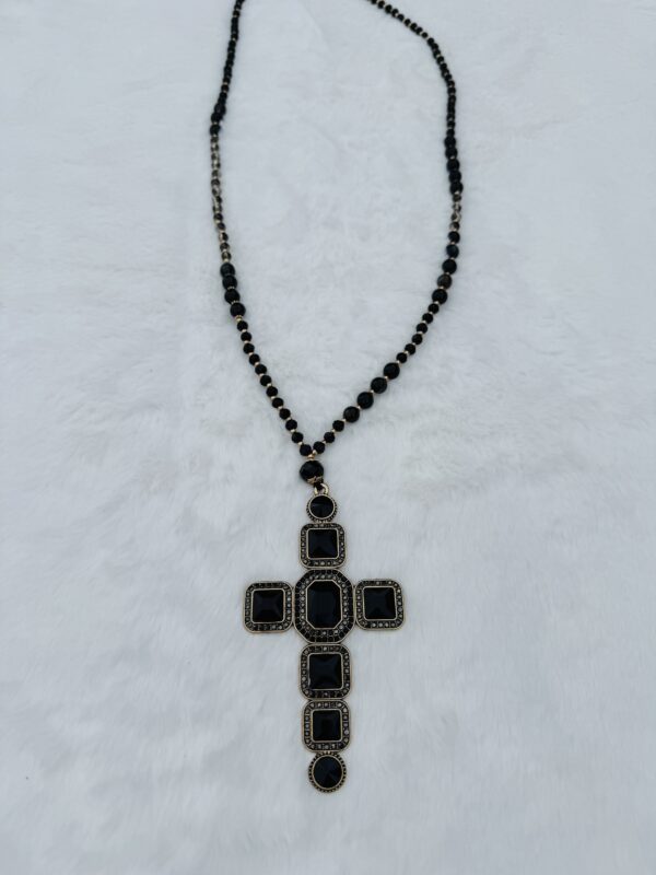 Collier Croix Prestige Noire