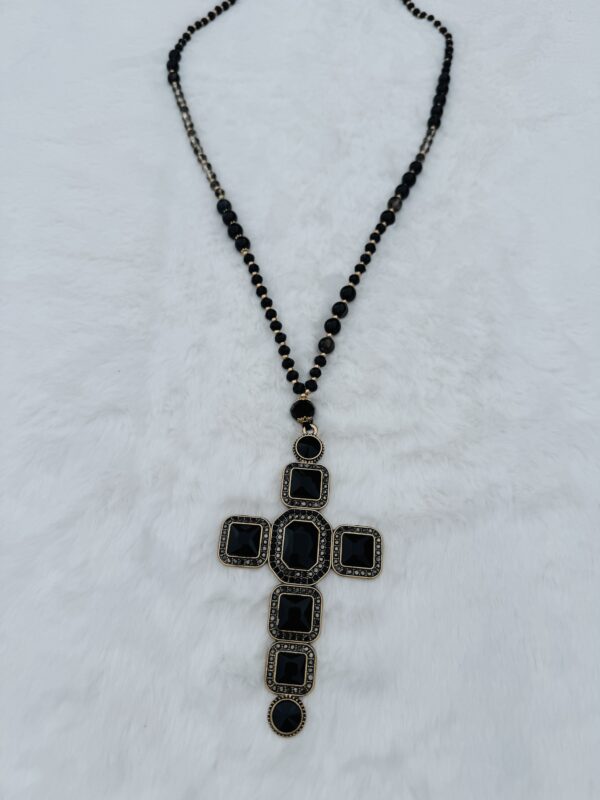 Collier Croix Prestige Noire – Image 2