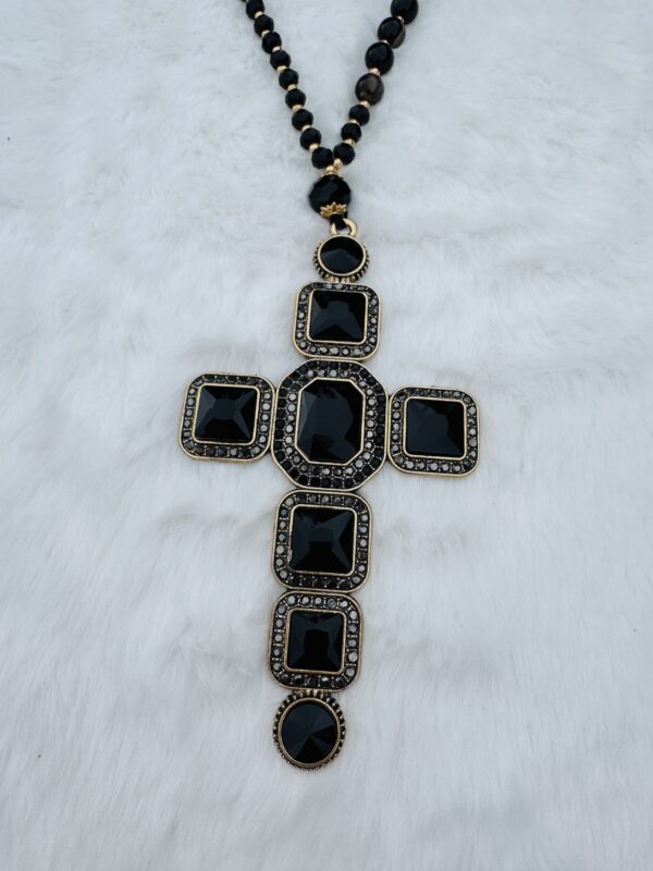 Collier Croix Prestige Noire – Image 3