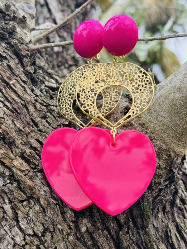 Boucles Cœur Majesté Fuchsia – Image 3
