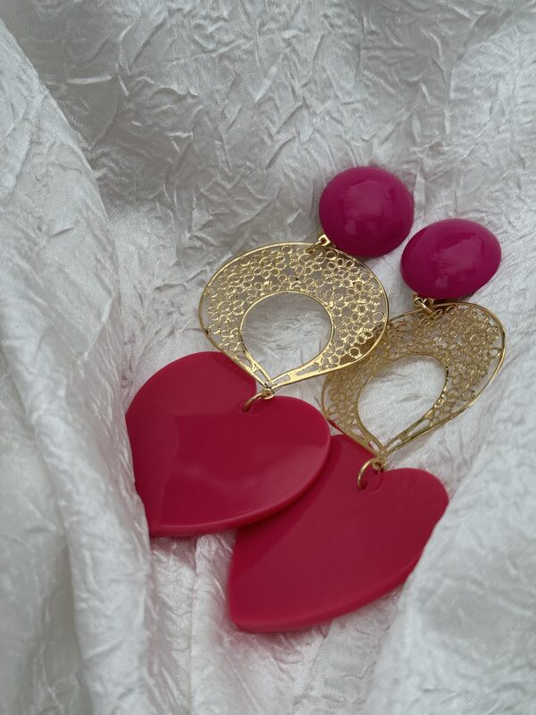 Boucles Cœur Majesté Fuchsia – Image 4