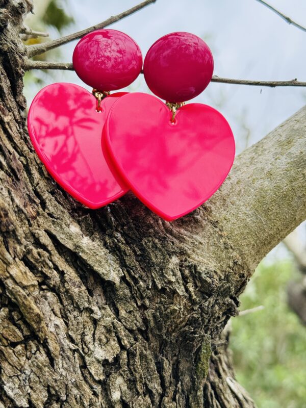 Boucles Cœur Fuchsia – Image 4