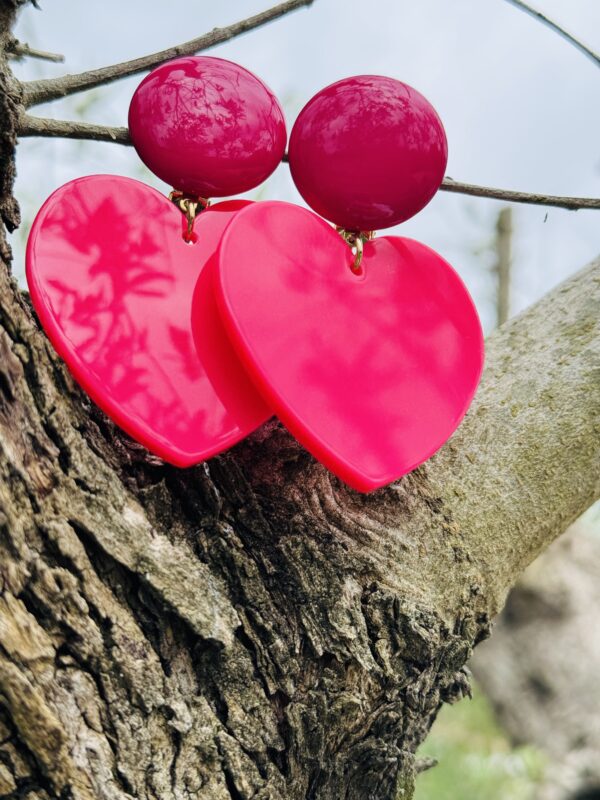 Boucles Cœur Fuchsia – Image 2