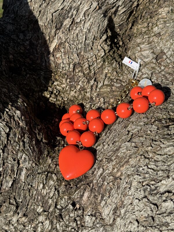 Collier Cœur Orange – Image 2