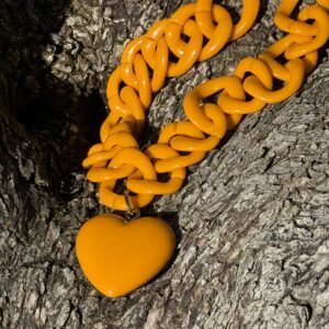 Collier Cœur Moutarde