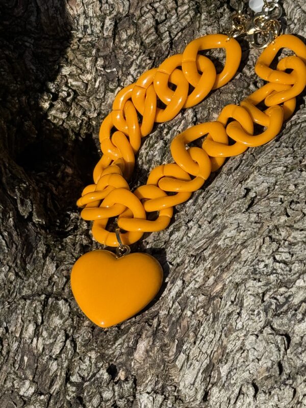 Collier Cœur Moutarde