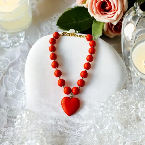 Collier Cœur Orange – Image 4