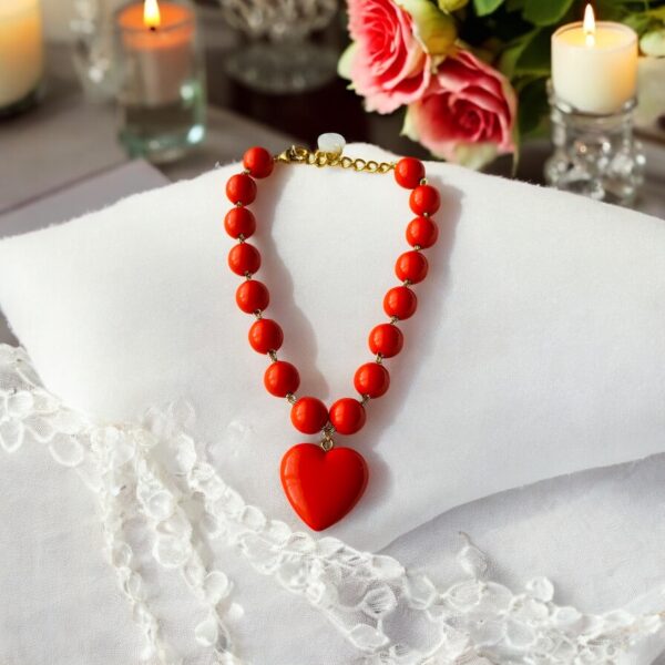 Collier Cœur Orange – Image 3