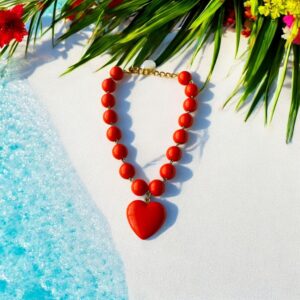 Collier Cœur Orange