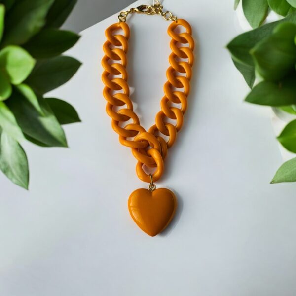 Collier Cœur Moutarde – Image 6