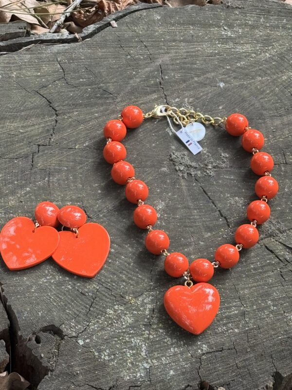 Collier Cœur Orange – Image 3