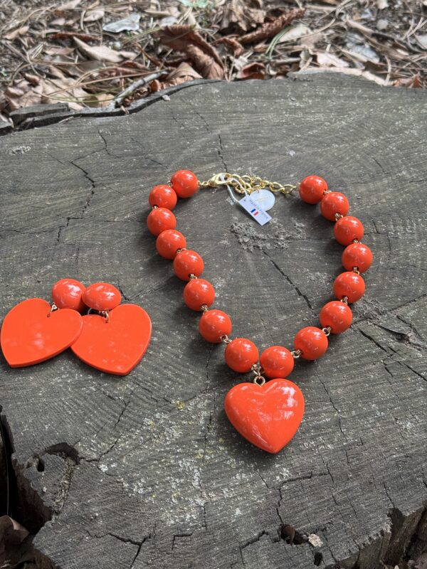 Collier Cœur Orange – Image 6