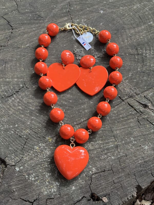 Collier Cœur Orange