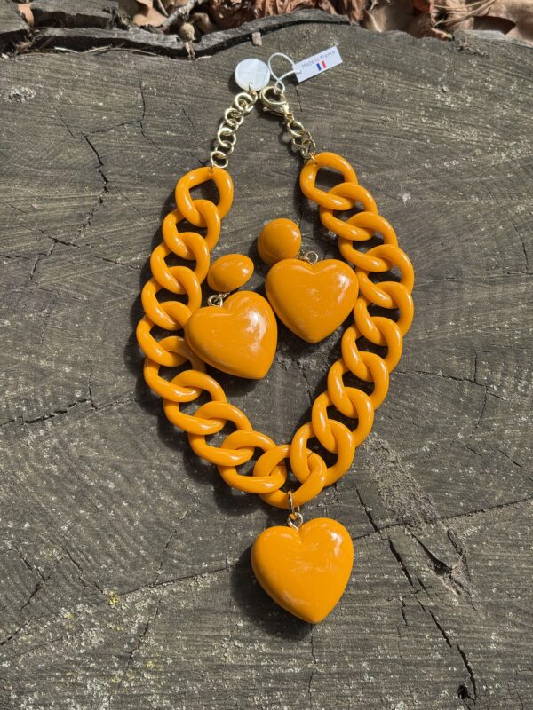 Collier Cœur Moutarde